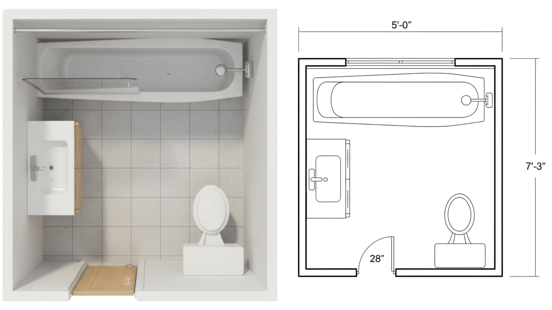 3. Full Bath (Compact)