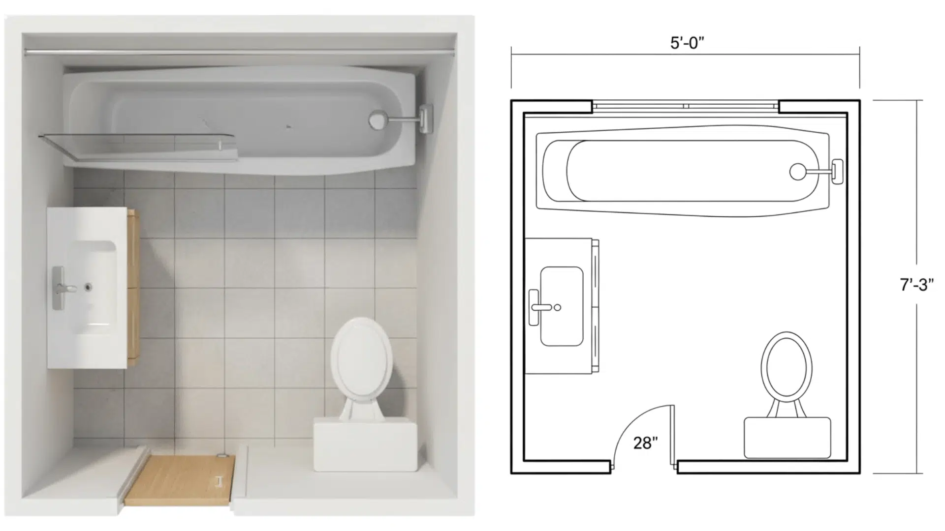 3. Full Bath (Compact)