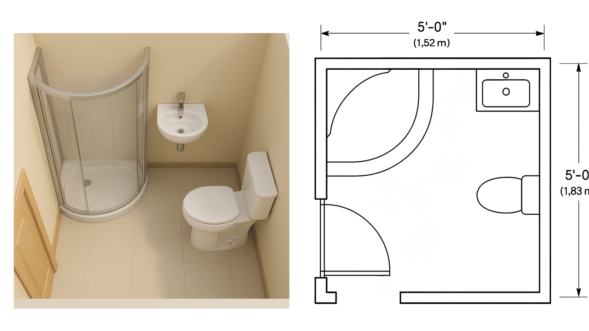 5 Corner Shower Bathroom
