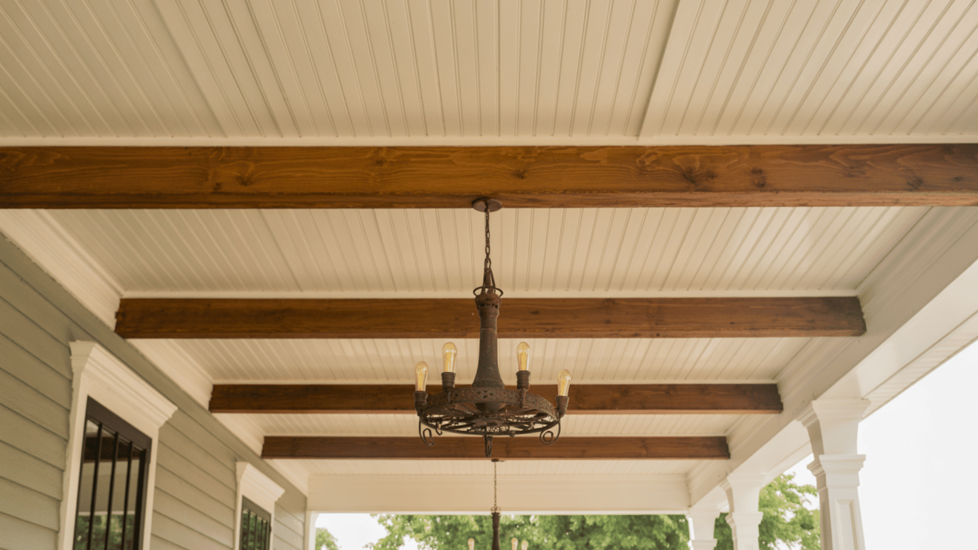 Beadboard with Contrasting Beams