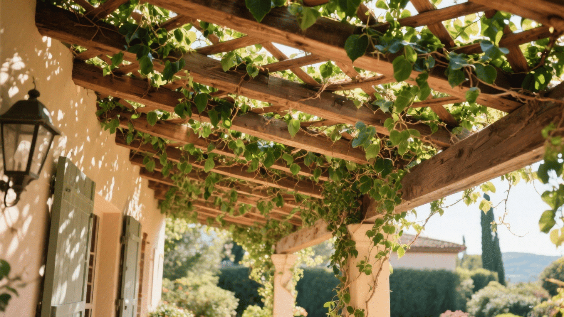 Ceiling Trellis with Vines