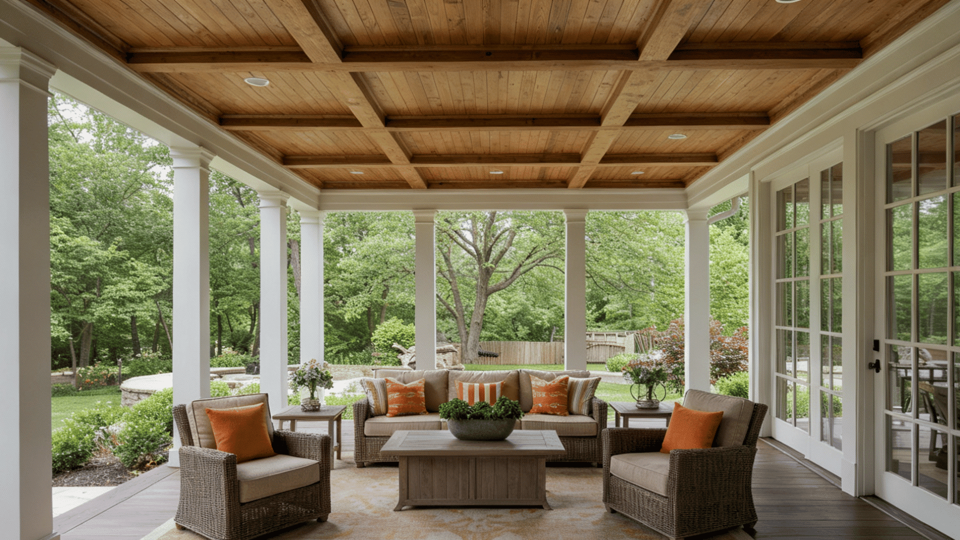 Coffered Wood Ceiling