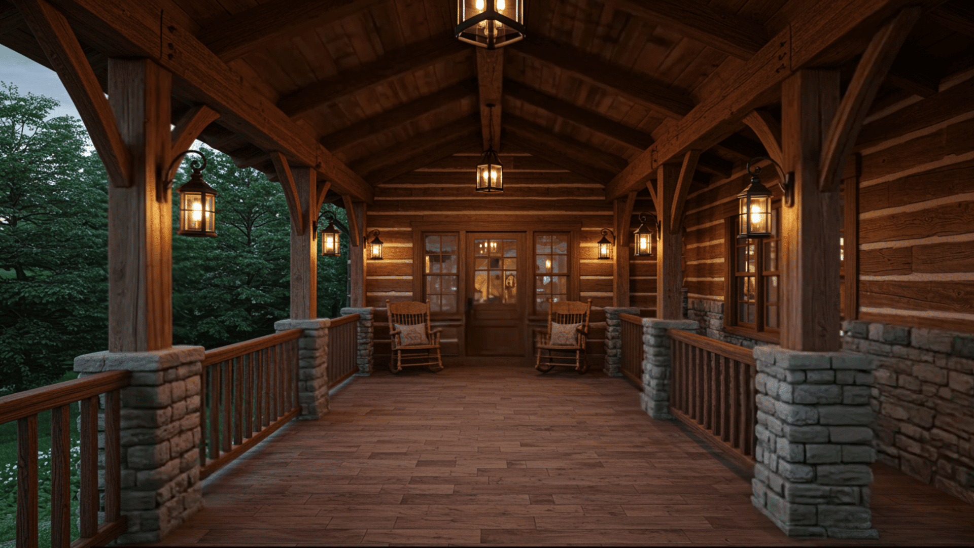 Exposed Beams with Wood Infill