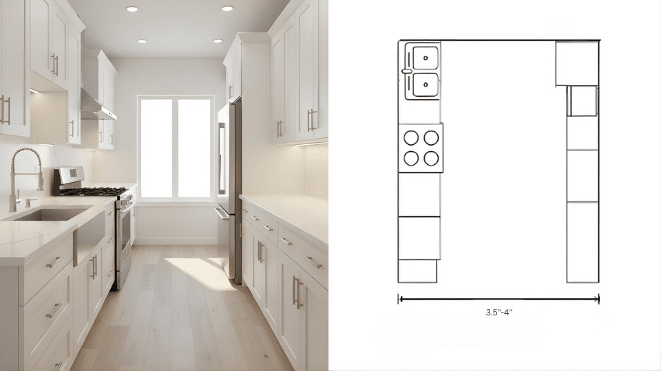 GALLERY SHAPED KITCHEN LAYOUT