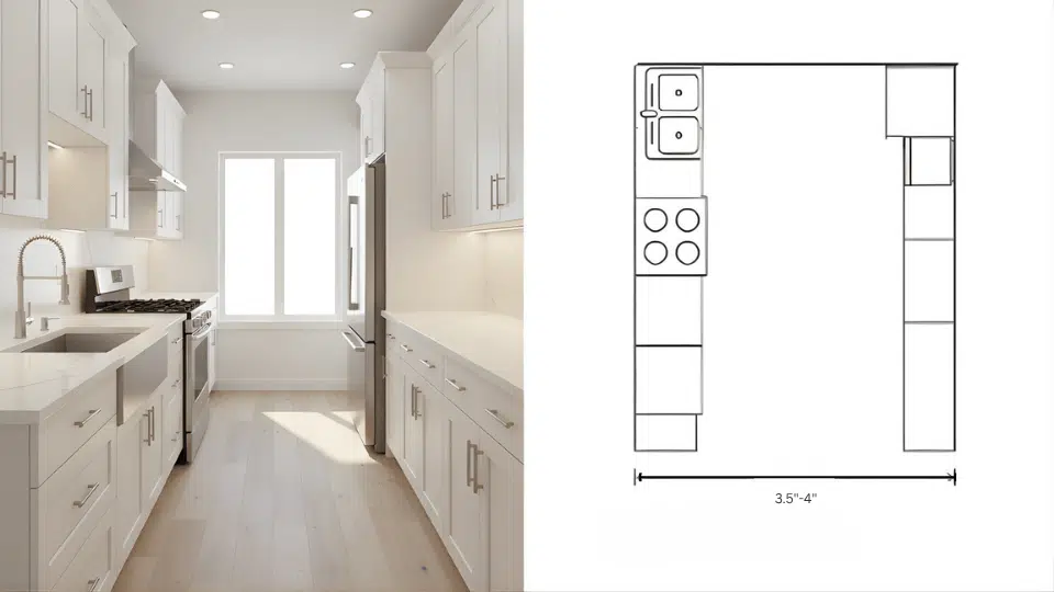 GALLERY SHAPED KITCHEN LAYOUT