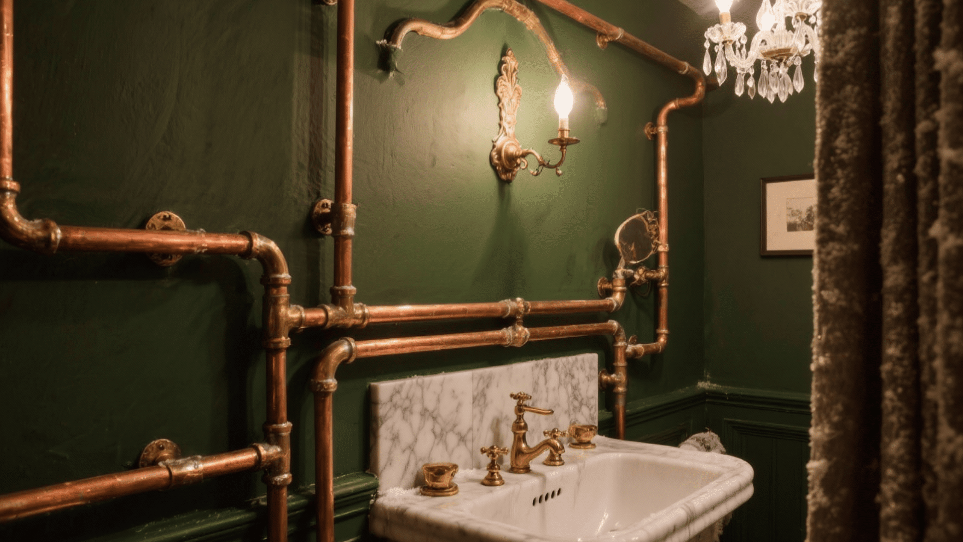 Pipework in Decorative Finish