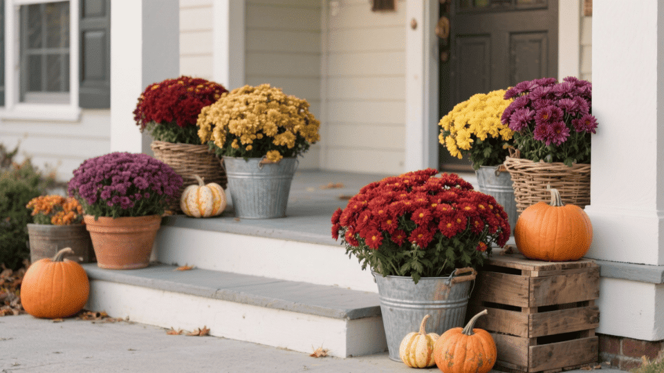 Potted Mums and Seasonal Blooms
