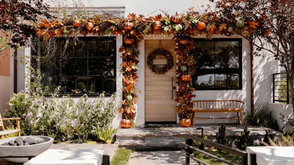 Seasonal Door Frame Garland with Mixed Textures