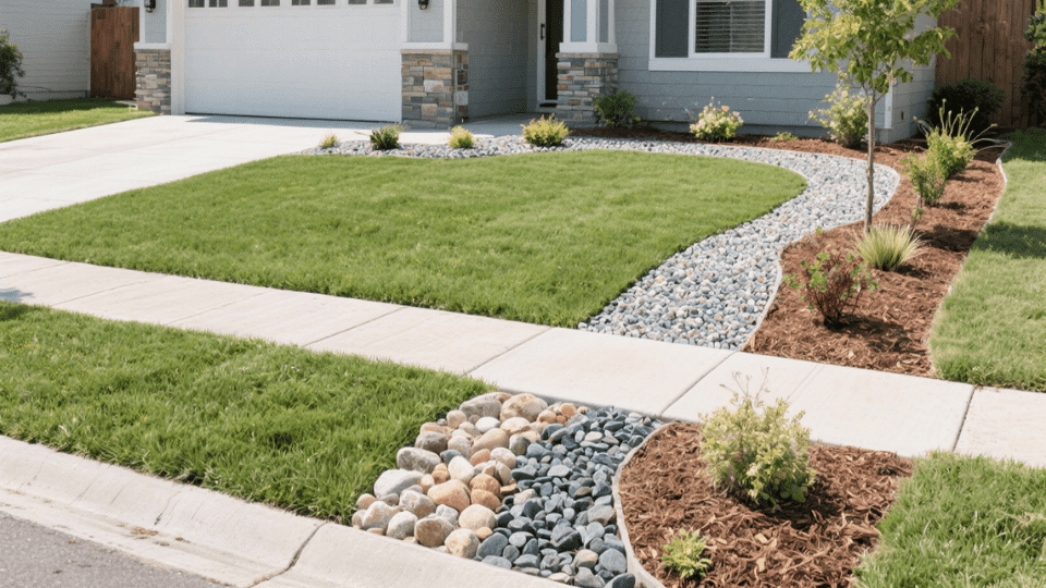 Swap Lawn for Gravel or Mulch Beds