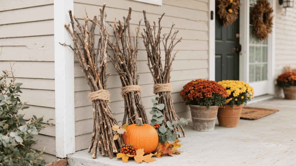 Twigs Bundled in Rustic Twine as Accents