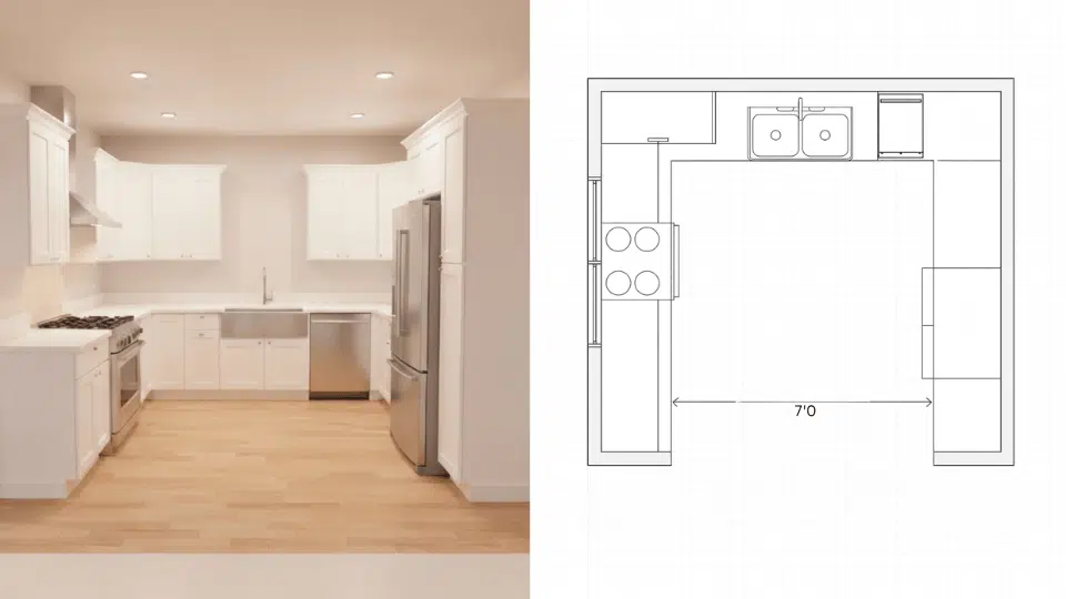 U SHAPED KITCHEN LAYOUT