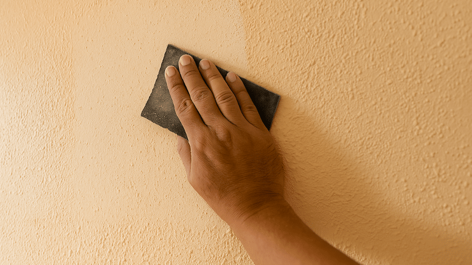 address rough spots to wallpaper textured walls