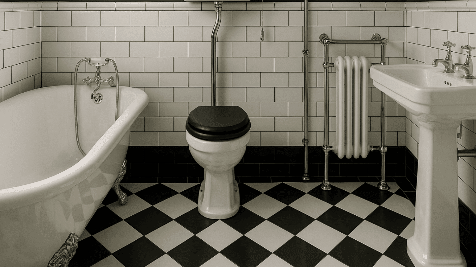 black and white checkerboard tile
