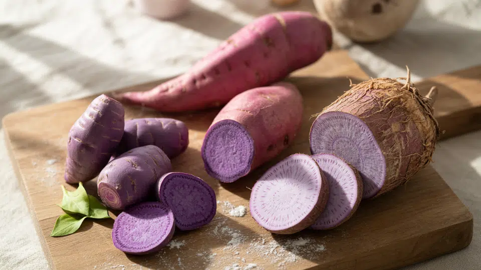difference between ube purple sweet potato and taro