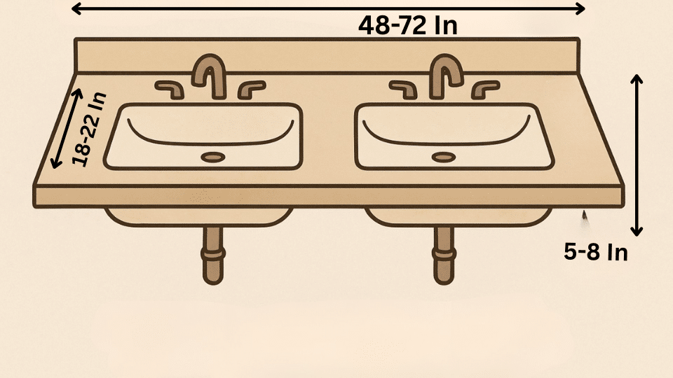 double bowl vanity sink dimensions