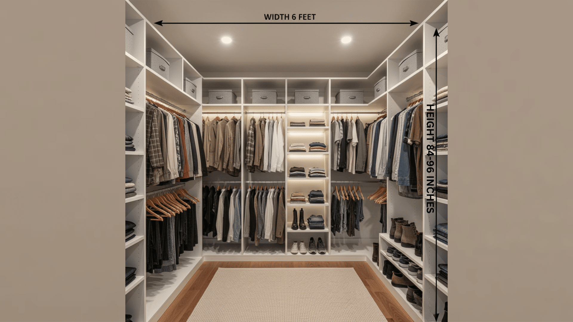 double sided layout walk in closet