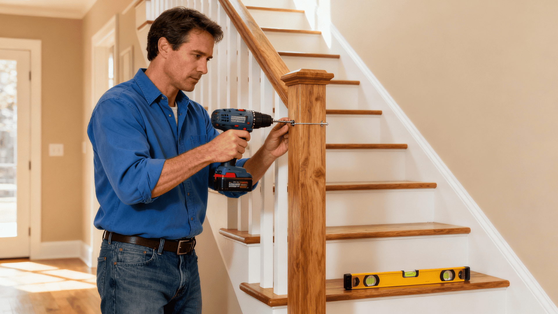 featue-image-step-by-step stair railing installation for a safe staircase