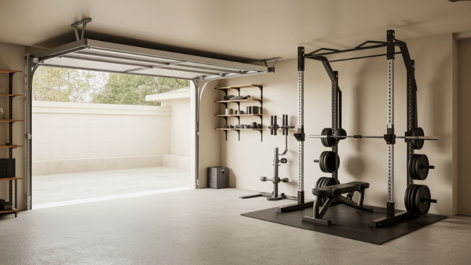 half garage gym ideas