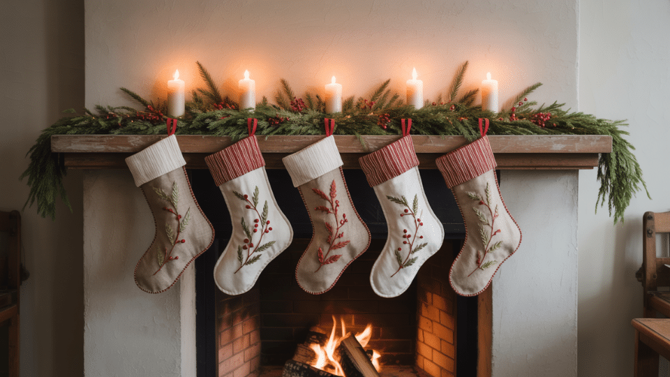 handstitched stocking display