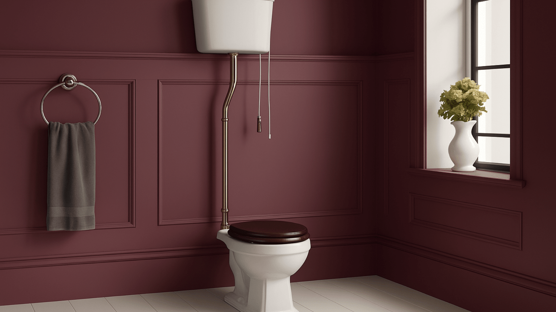 high tank toilet with pull chain