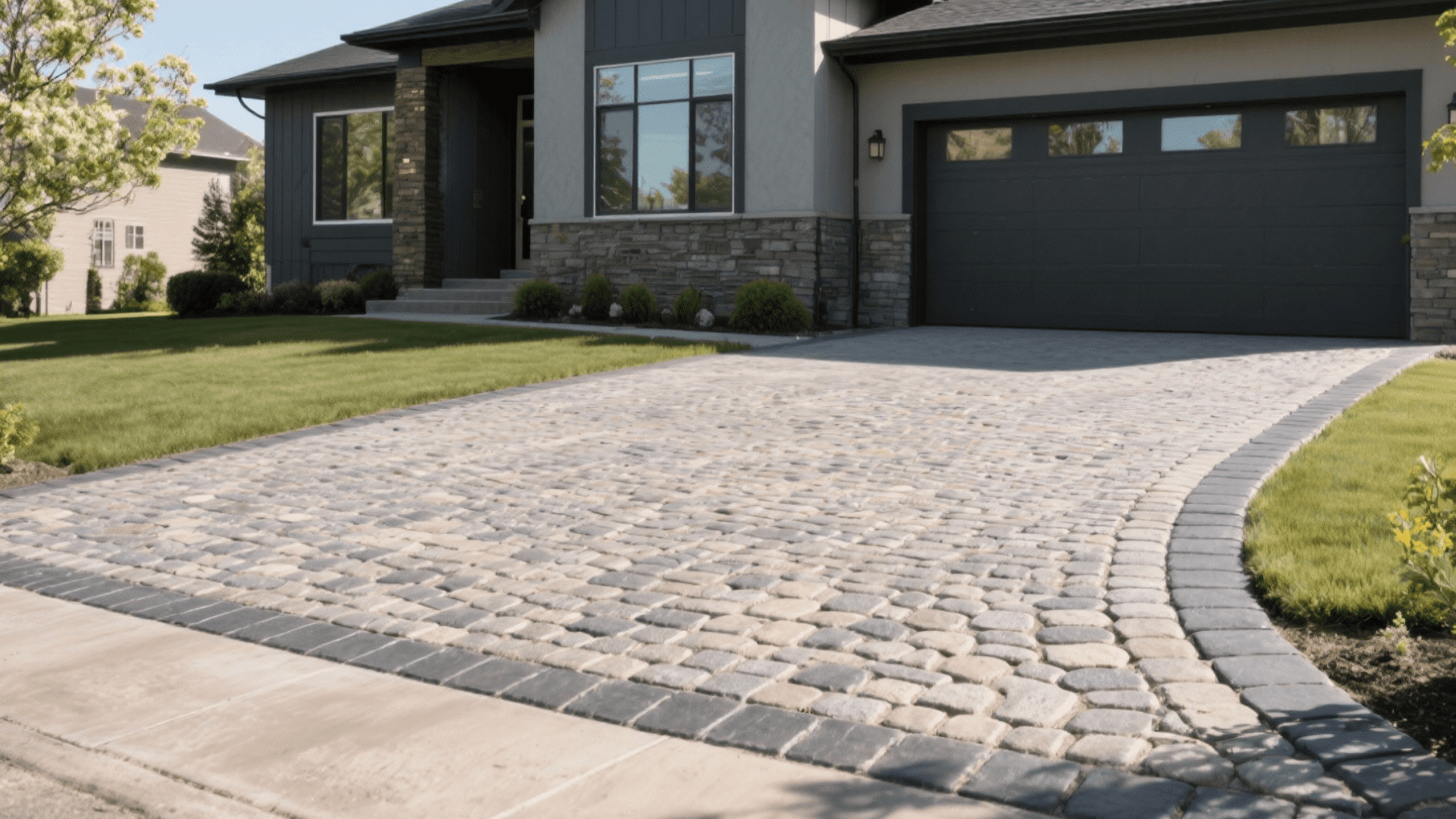 imprinted or stamped concrete driveway