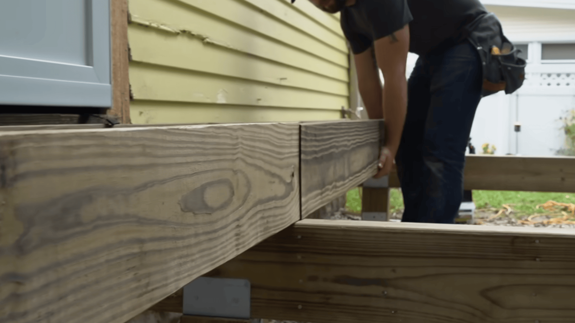 installing joists and deck boards