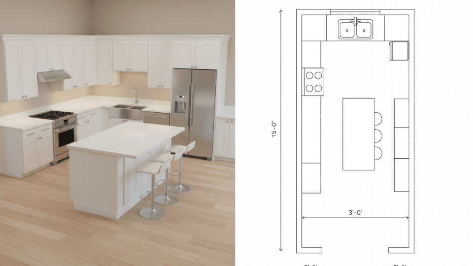 island Shaped Kitchen Layout
