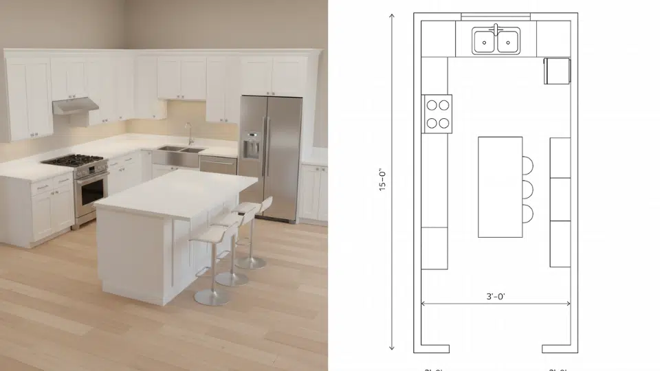island Shaped Kitchen Layout