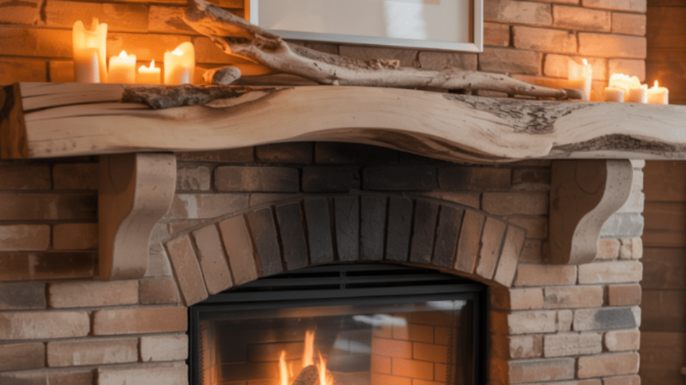 live edge centerpiece mantel