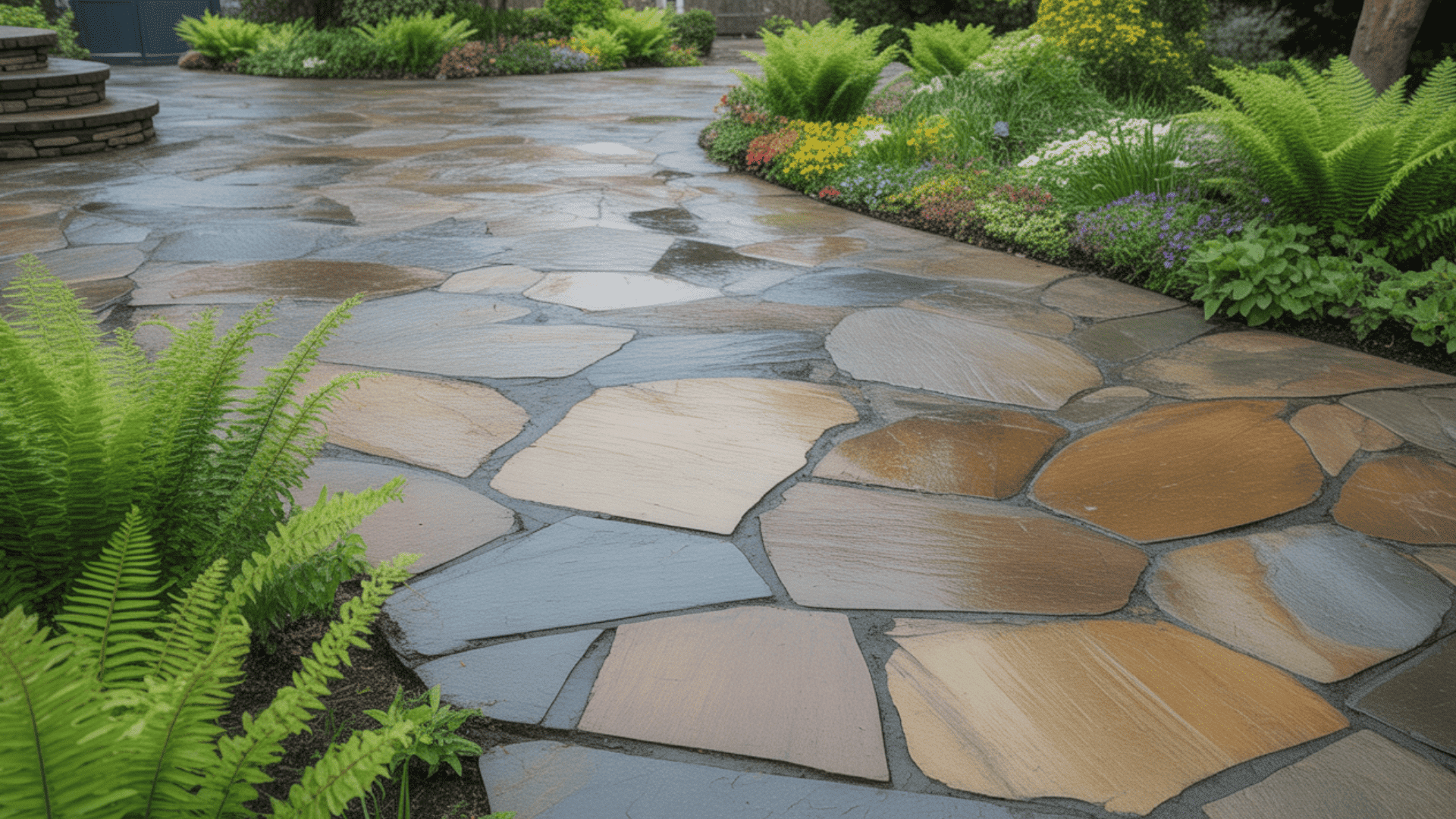 natural stone flagstone indian stone driveway