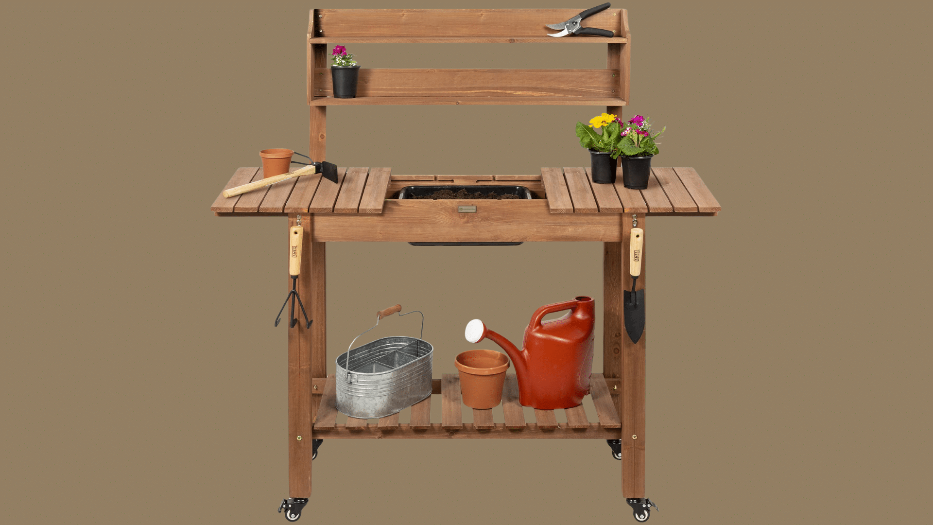 outdoor potting workbench