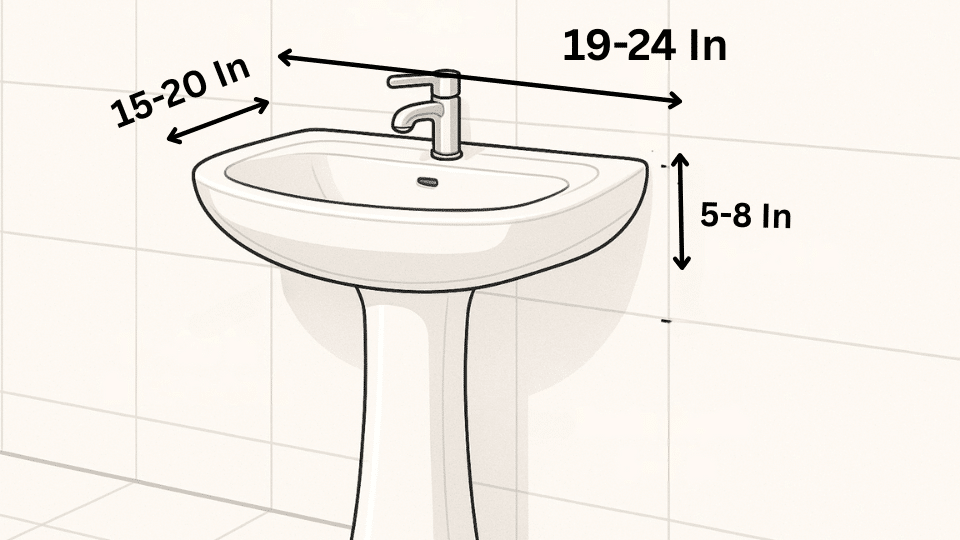 pedestal sink dimensions