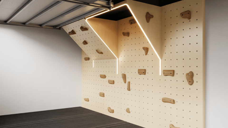 pegboard and grip wall