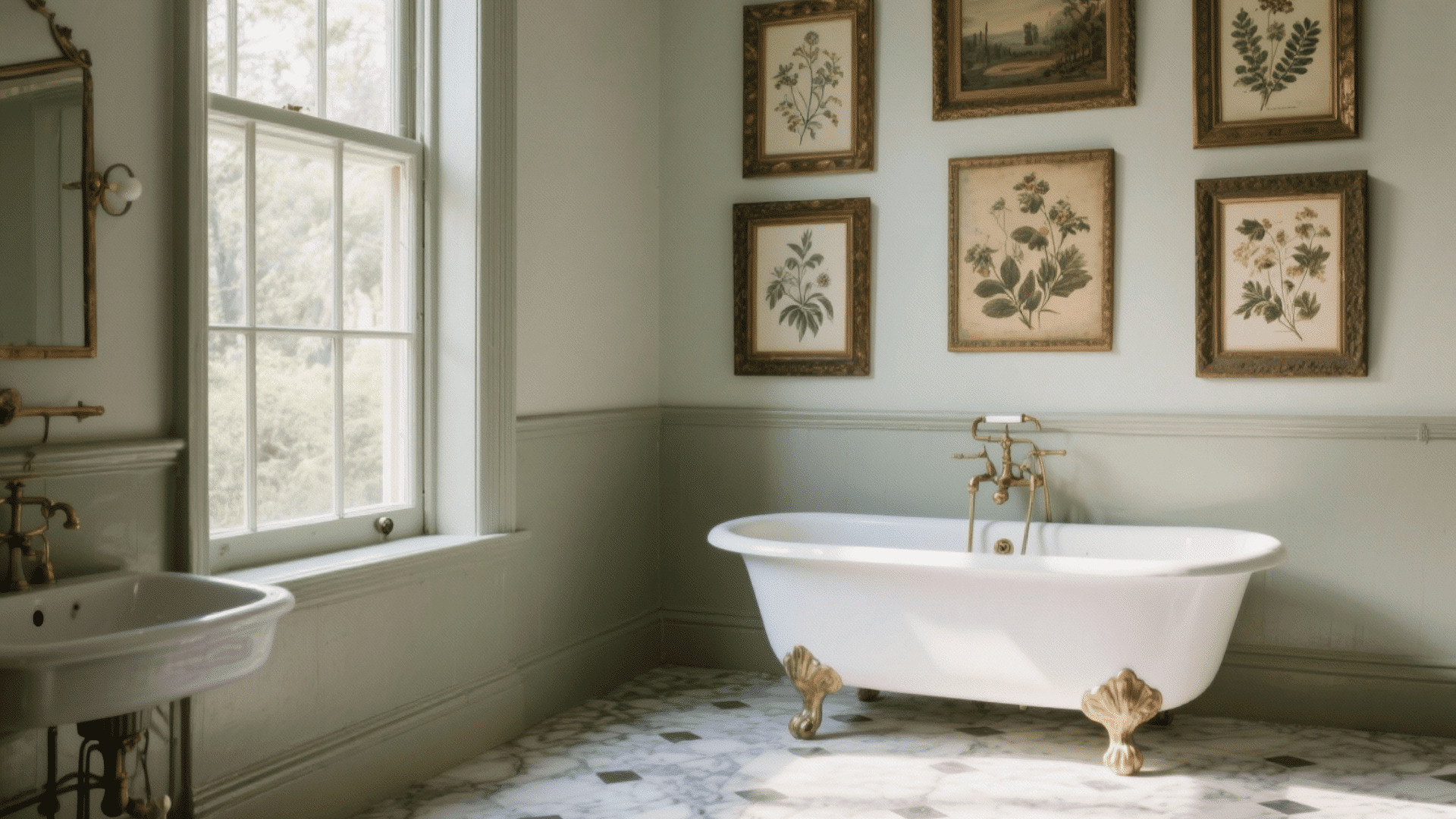 picture rails and period artwork