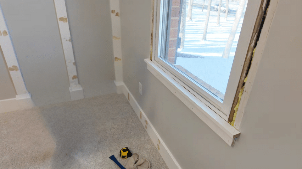 step 3 install the bottom trim to install craftsman style window trim