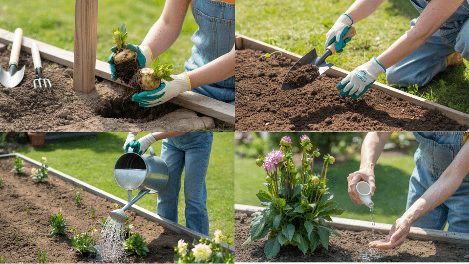 step by step tutorial to grow your own dahlias