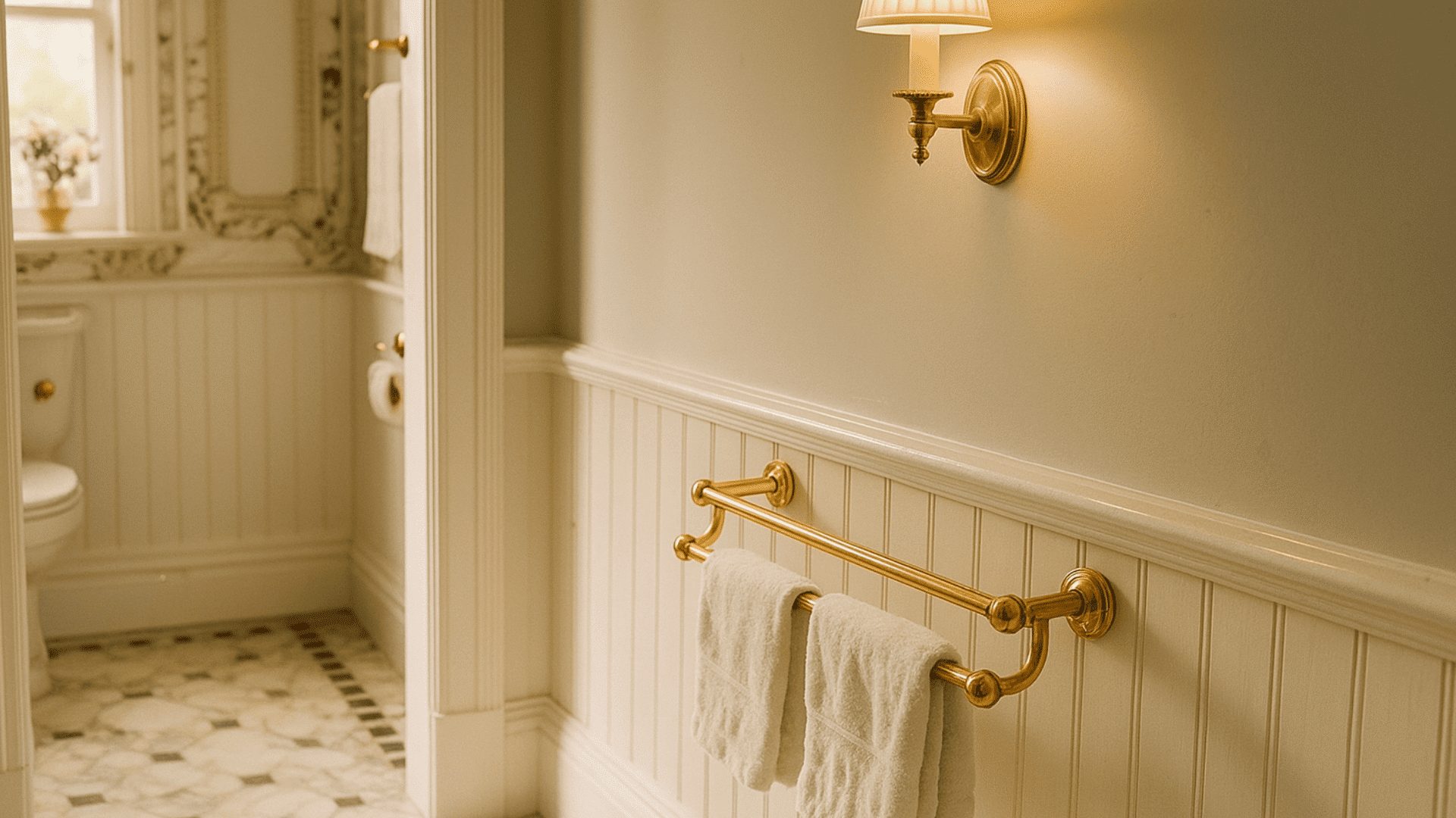 victorian towel warmer rail with polished brass finish