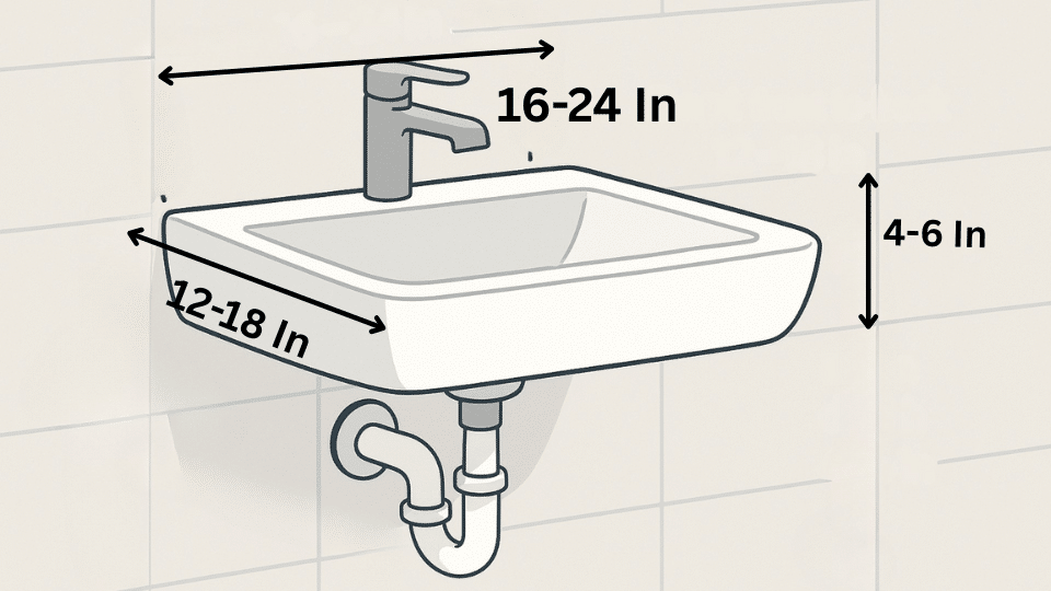 wall mounted sink dimensions