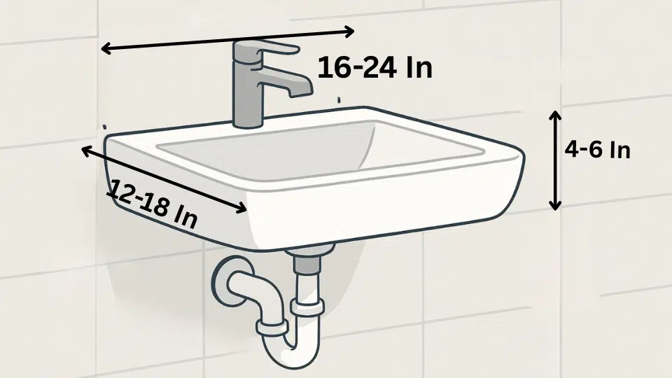 wall mounted sink dimensions
