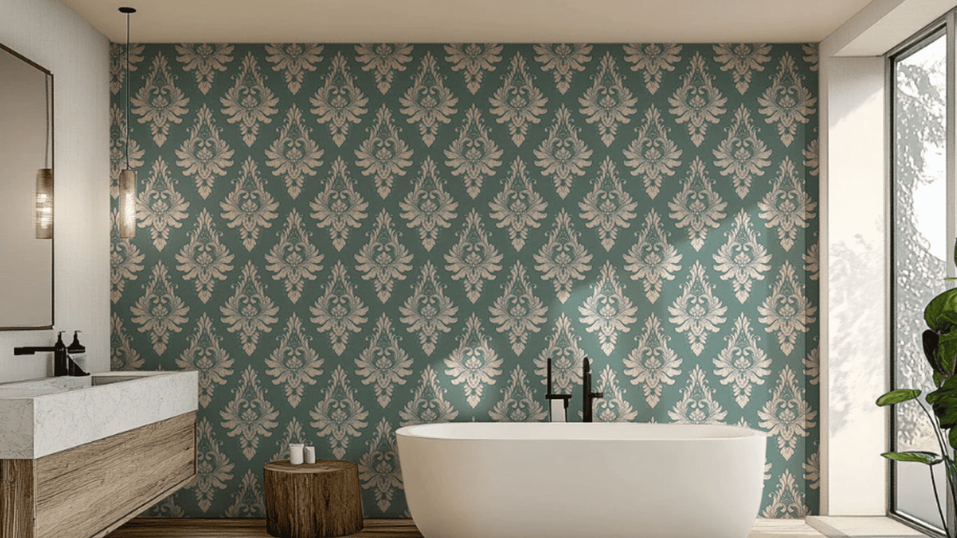 wallpaper with damask patterns