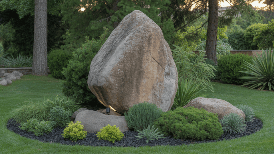 Feature Boulder as Natural Sculpture