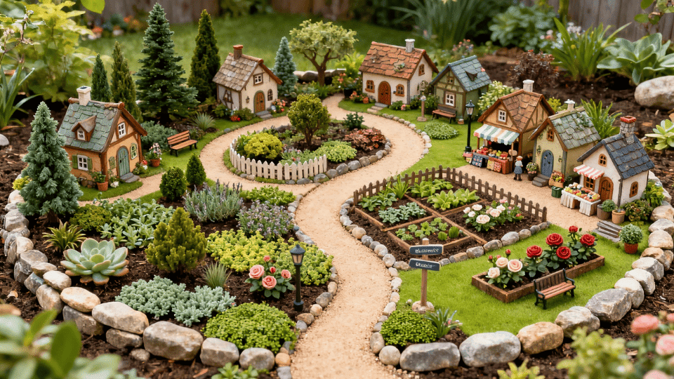 Large Ground Level Fairy Village