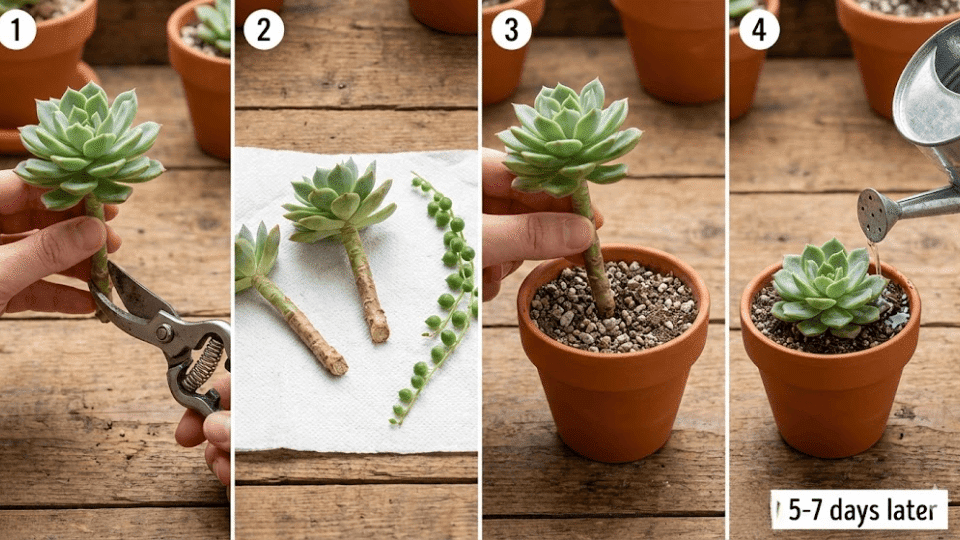 Propagating Succulents from stem Cuttings
