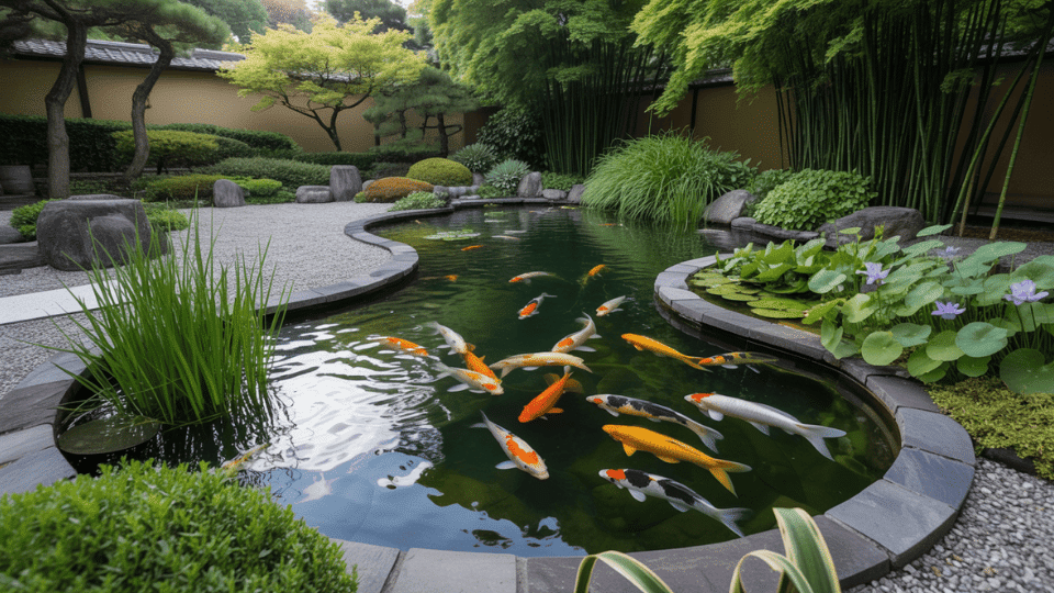 Serene Koi Pond