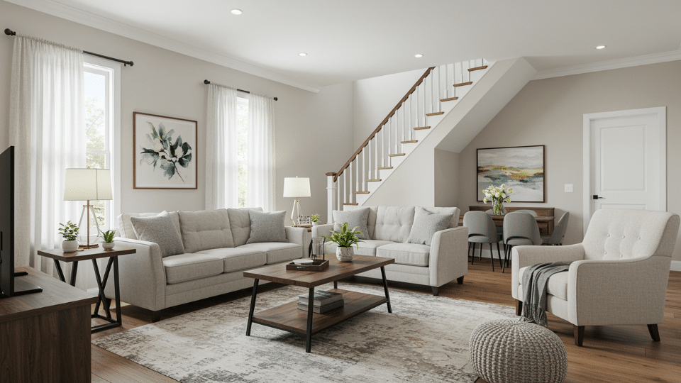 Townhouse Living Room Size