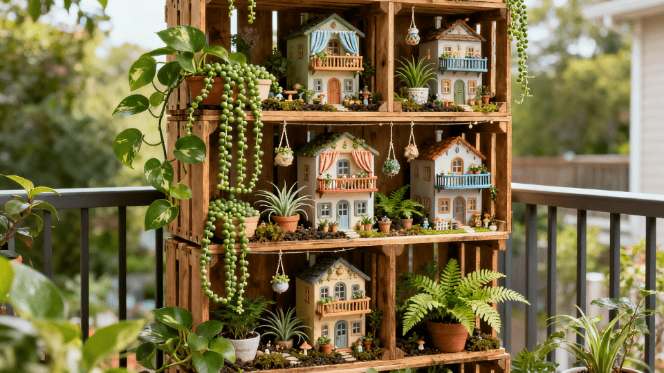 Vertical Fairy Garden Made With Shelve