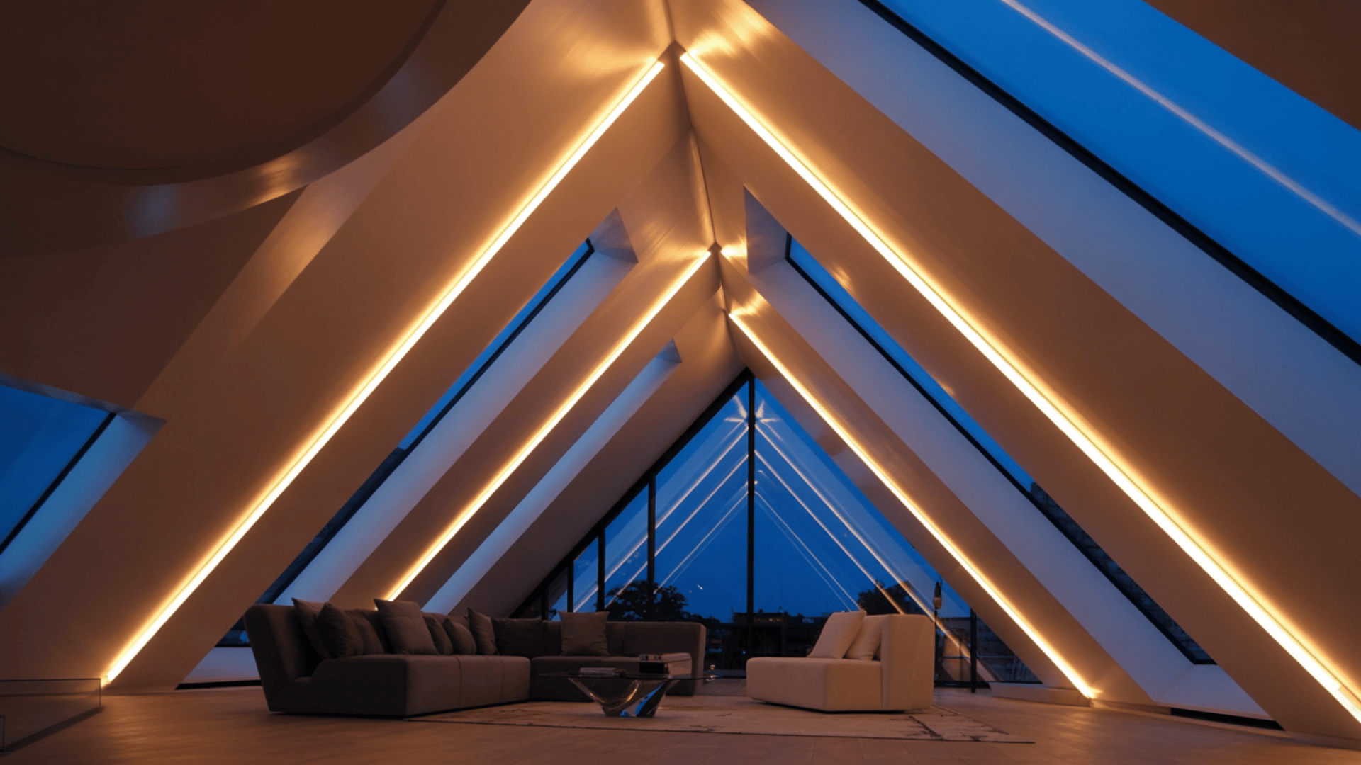 accent lighting along the slope