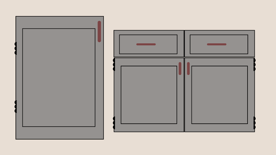base units in lower cabinets