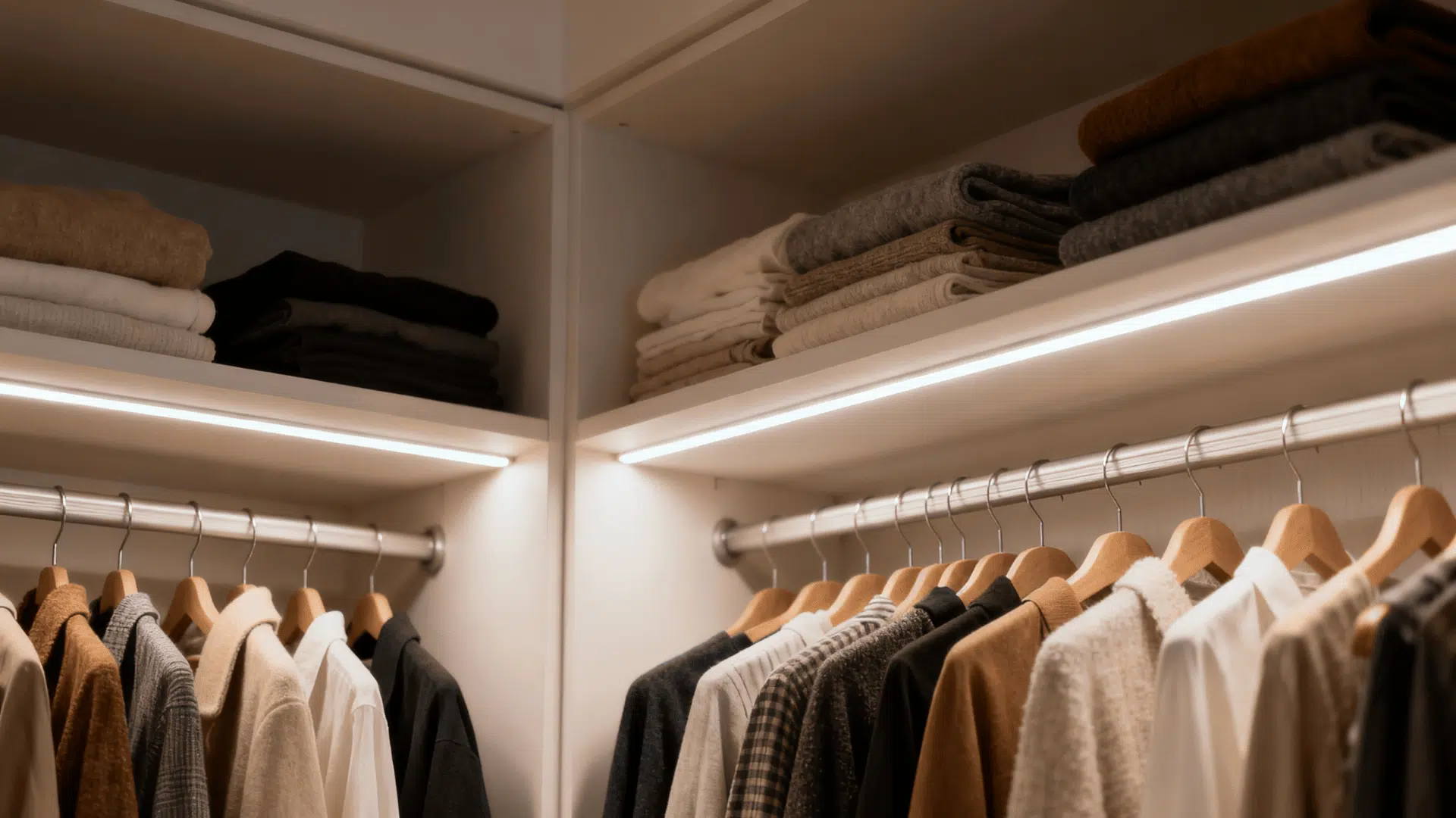 built in lighting closet system