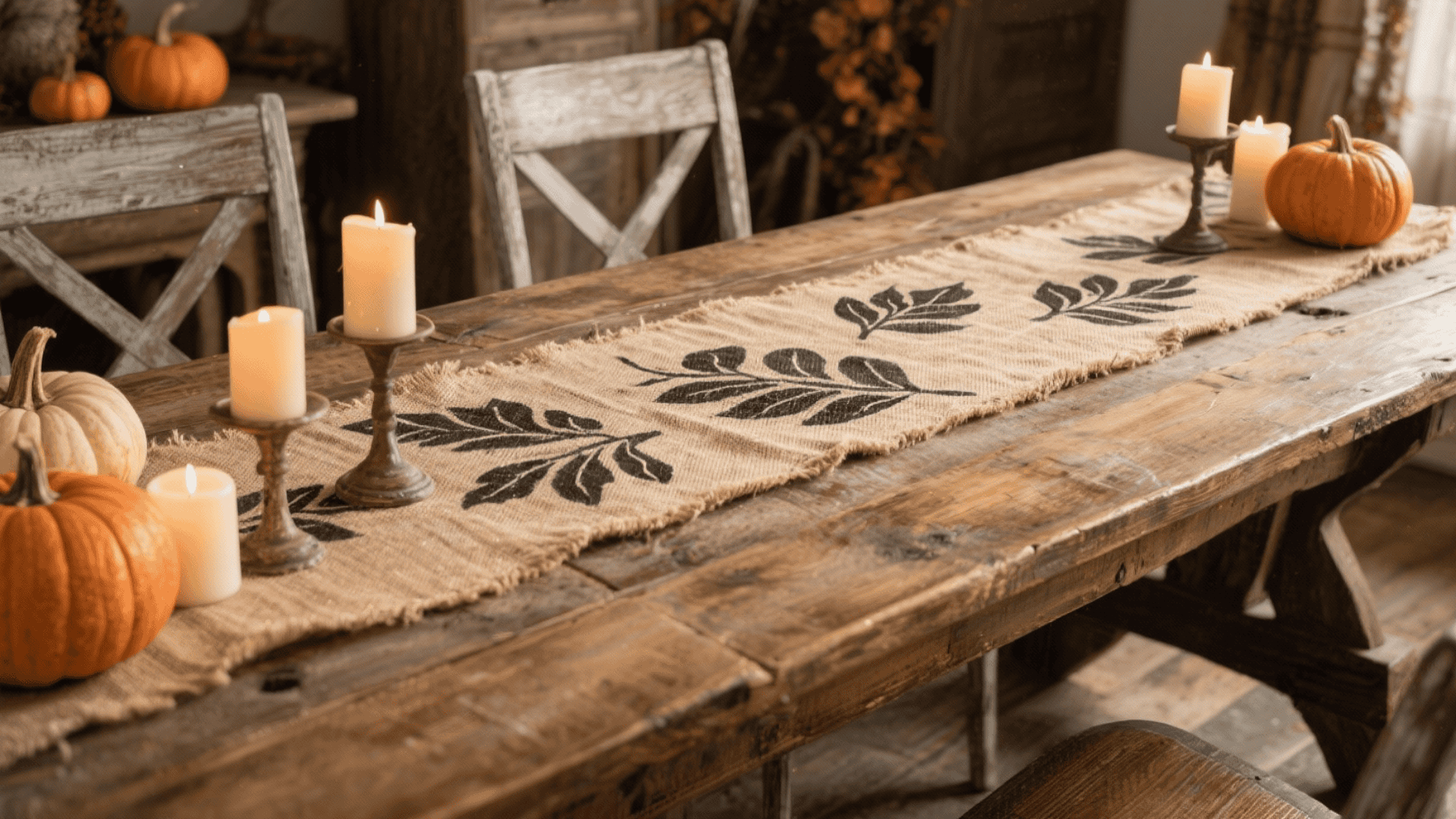 burlap table runner